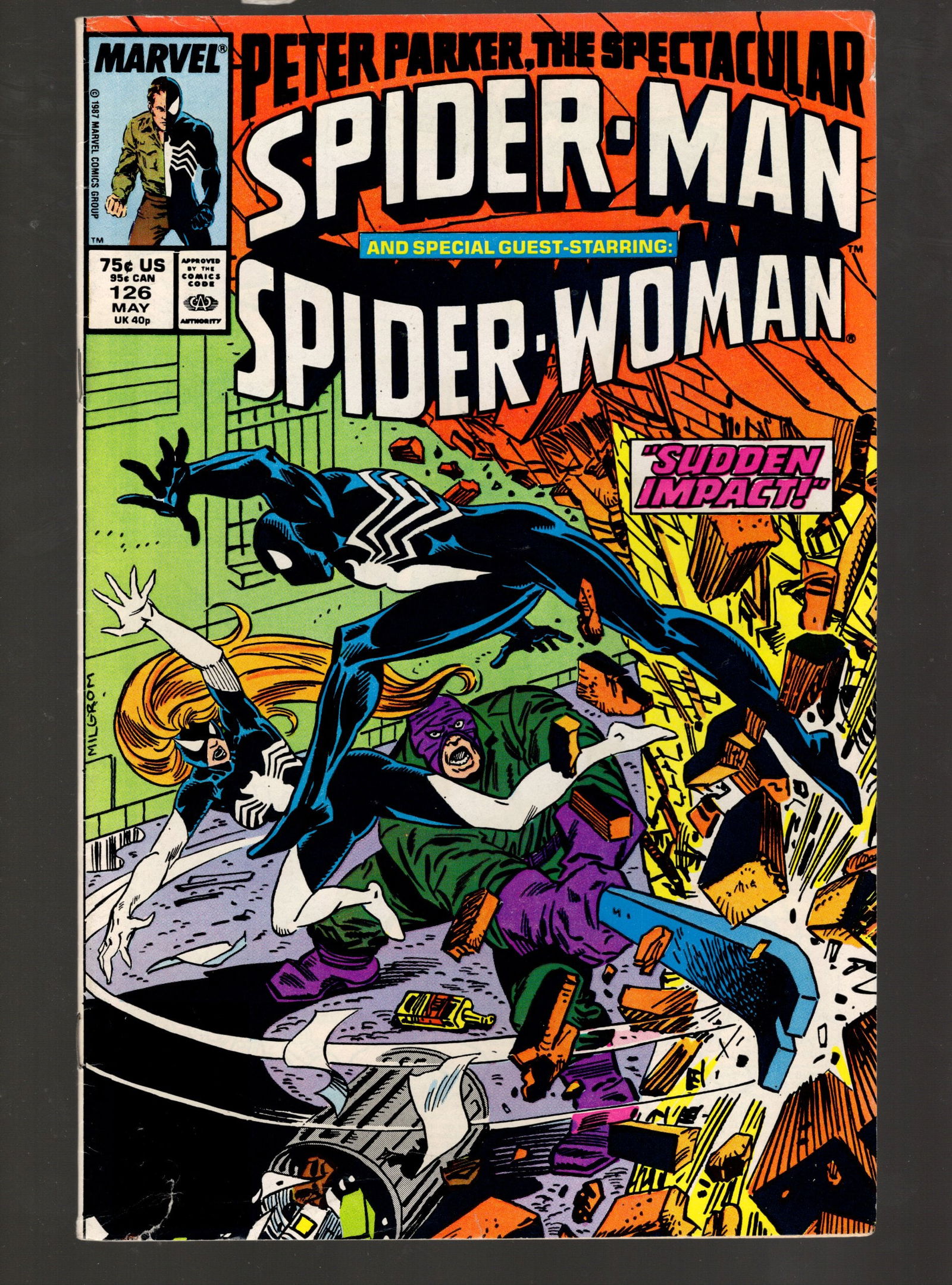 Peter Parker the Spectular Spider-Man & Spider-Woman Marvel Comic Book 1987 May #126 High Grade (1 of 2)