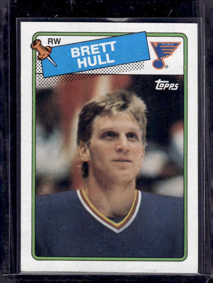 Brett Hull Rookie Card 1988 Topps #66 St. Louis Blue Hockey Card NHL (1 of 2)