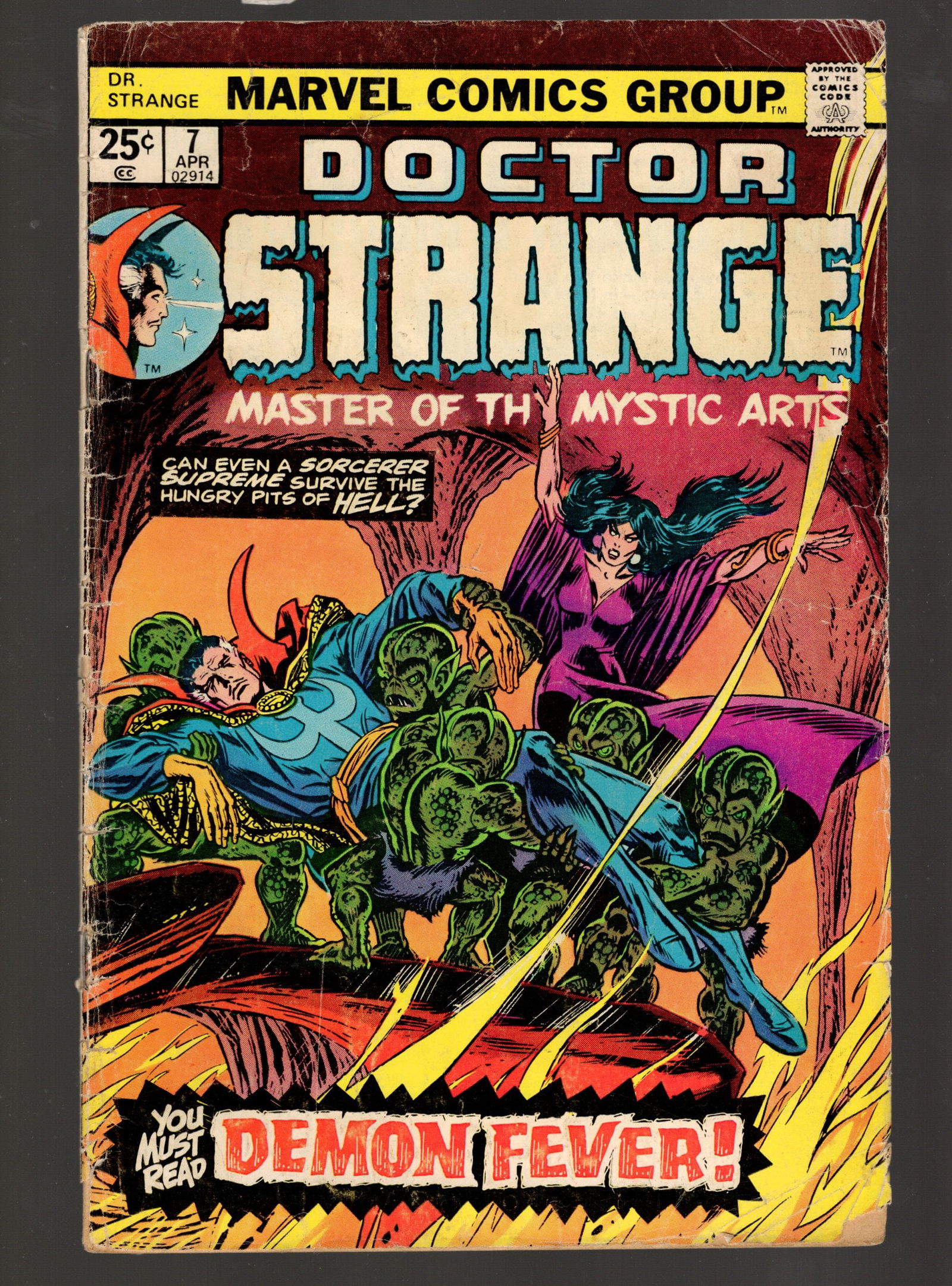Doctor Strange Vintage Marvel Comic Book 1975 Apr No 7 You must Reap Demon Fever Fantastic Condition (1 of 2)