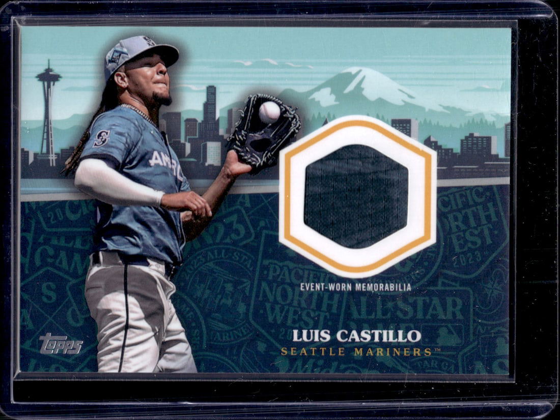 Luis Castillo All Star Game Event Worn Patch 2023 Topps #ASR-LC Mariners Baseball Card (1 of 2)