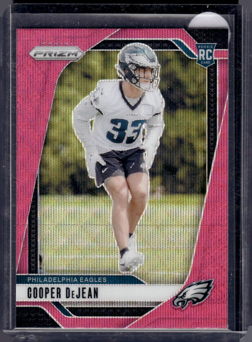 Cooper DeJean Rookie Card Pink Wave Prizm 2024 Panini Prizm #321 Eagles Football Card: Panini Select, Prizm, Mosaic, Contenders, Zenith, Phoenix, Illusions, Absolute, Rookie NFL Sports Trading Cards, SP, SSP, Cards, Football Cards for Sale Near Me, Superbowl & Hall of Fame Player Cards,