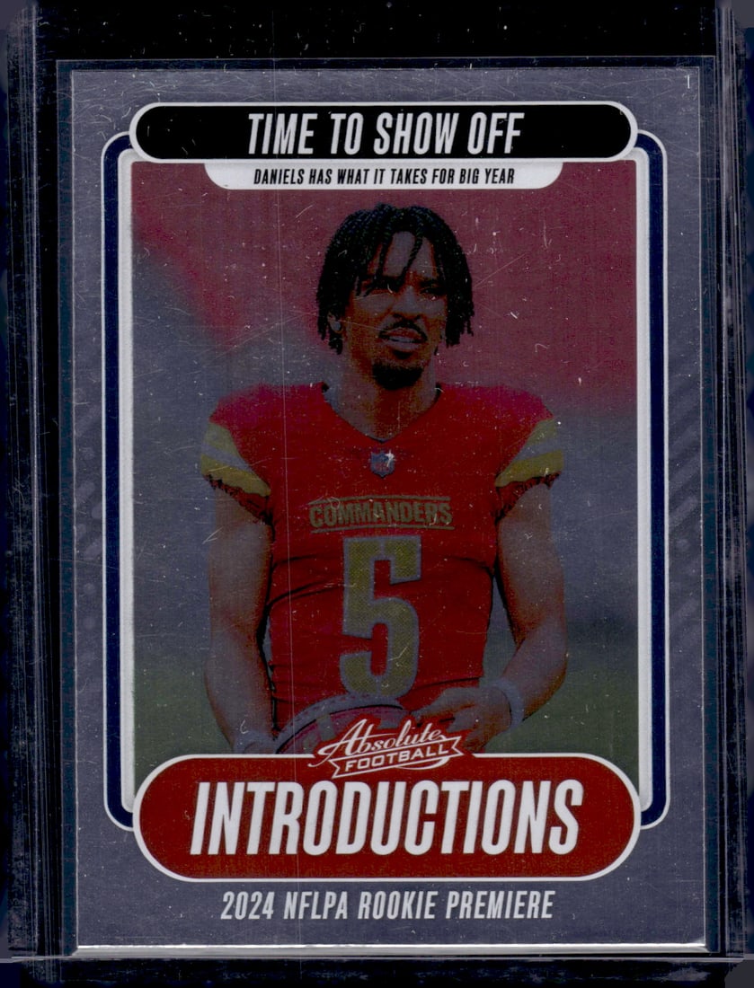 Jayden Daniels Rookie Card Introductions 2024 Panini Absolute #I-JDS Commanders NFL: Panini Select, Prizm, Mosaic, Contenders, Zenith, Phoenix, Illusions, Absolute, Rookie NFL Sports Trading Cards, SP, SSP, Cards, Football Cards for Sale Near Me, Superbowl & Hall of Fame Player Cards,