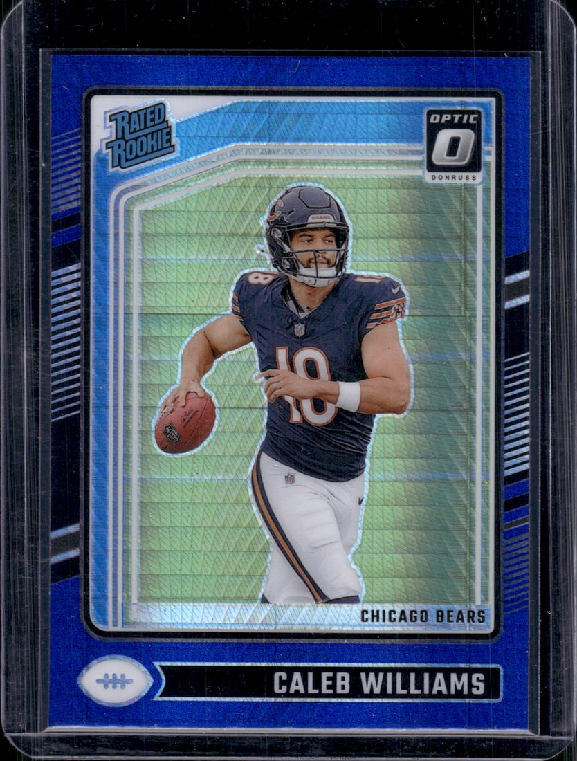 Caleb Williams Rookie Card Blue Hyper Prizm 2024 Donruss Optic #201 Chicago Bears: Donruss Optic Football NLF Trading & Sports Cards, Sports Cards for Sale Near Me, Valuable Memorabilia Auction Lots Sold On Line, SP, SSP