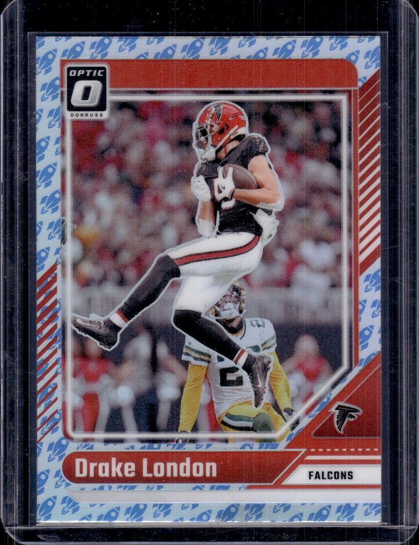 Drake London Rocket Emoji SSP 2024 Donruss Optic #10 Atlanta Falcons Football Card: Donruss Optic Football NLF Trading & Sports Cards, Sports Cards for Sale Near Me, Valuable Memorabilia Auction Lots Sold On Line, SP, SSP