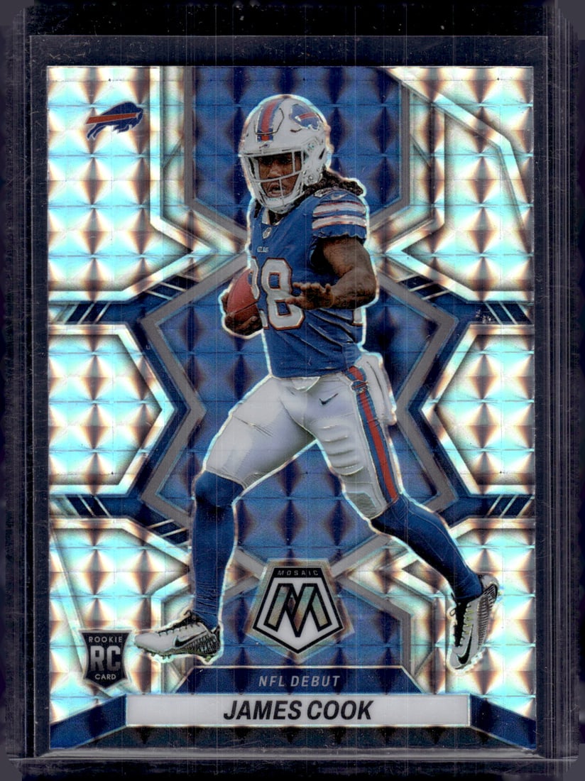 James Cook Rookie Card Silver Mosaic Prizm 2022 Panini Mosaic #285 Bills Football Card (1 of 2)