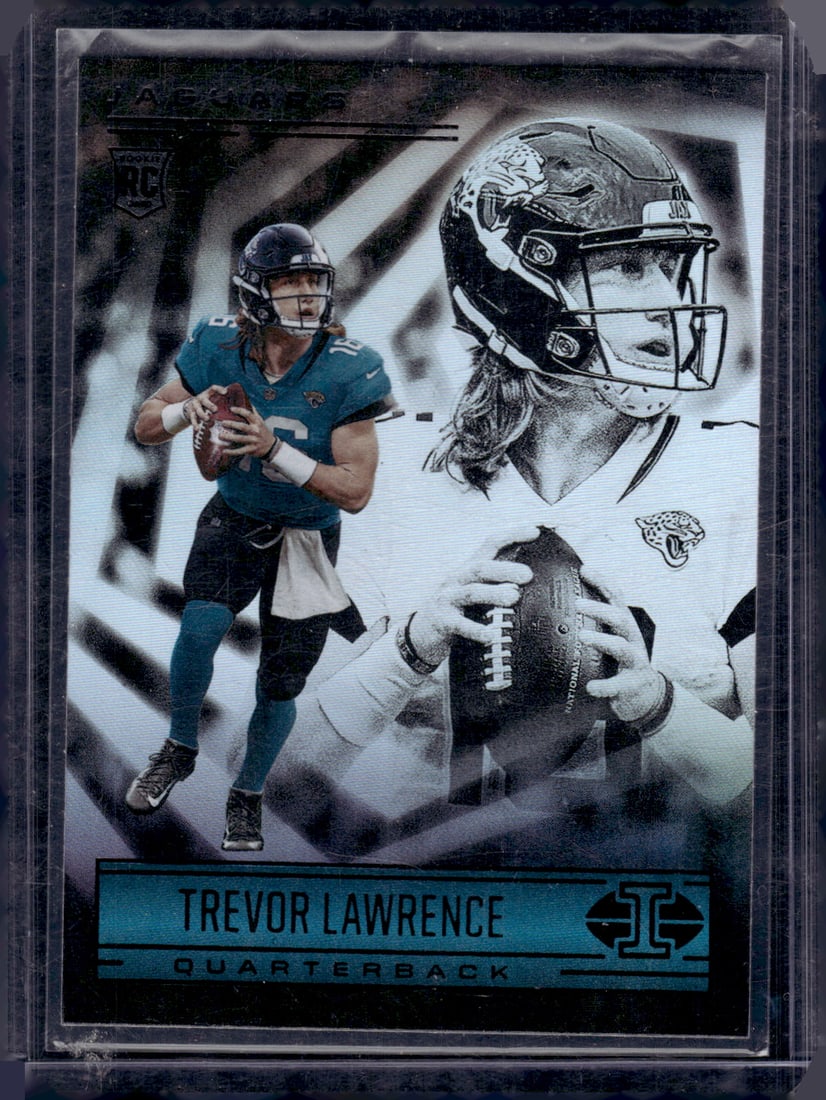 Trevor Lawrence Rookie Card 2021 Panini Illusions #59 Jacksonville Jaguars: Panini Select, Prizm, Mosaic, Contenders, Zenith, Phoenix, Illusions, Absolute, Rookie NFL Sports Trading Cards, SP, SSP, Cards, Football Cards for Sale Near Me, Superbowl & Hall of Fame Player Cards,