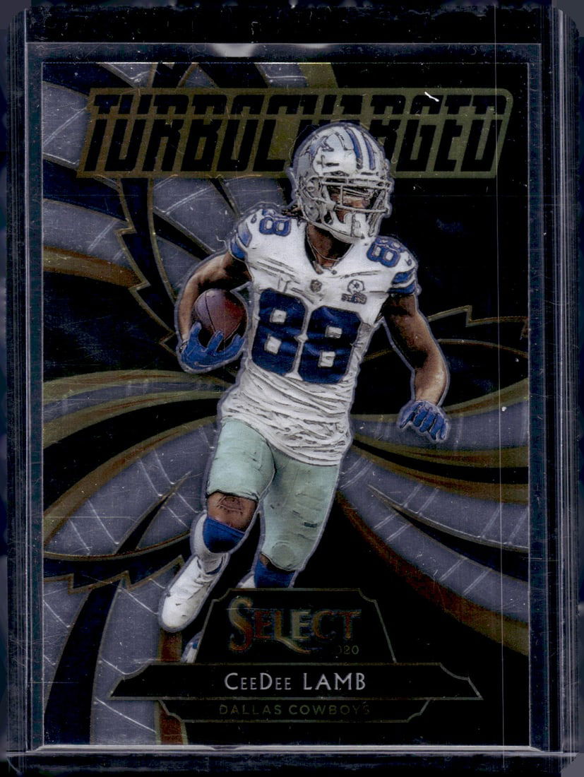 CeeDee Lamb Rookie Card Turbocharged 2020 Panini Select #T16 Dallas Cowboys (1 of 2)