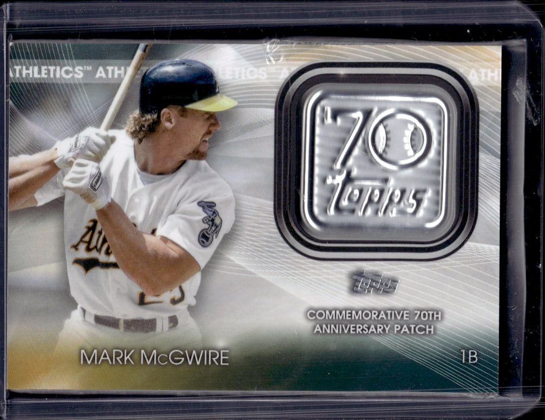 Mark McGwire Commemorative 70th Anniversary Patch 2021 Topps #T70P-MM Baseball Card (1 of 2)
