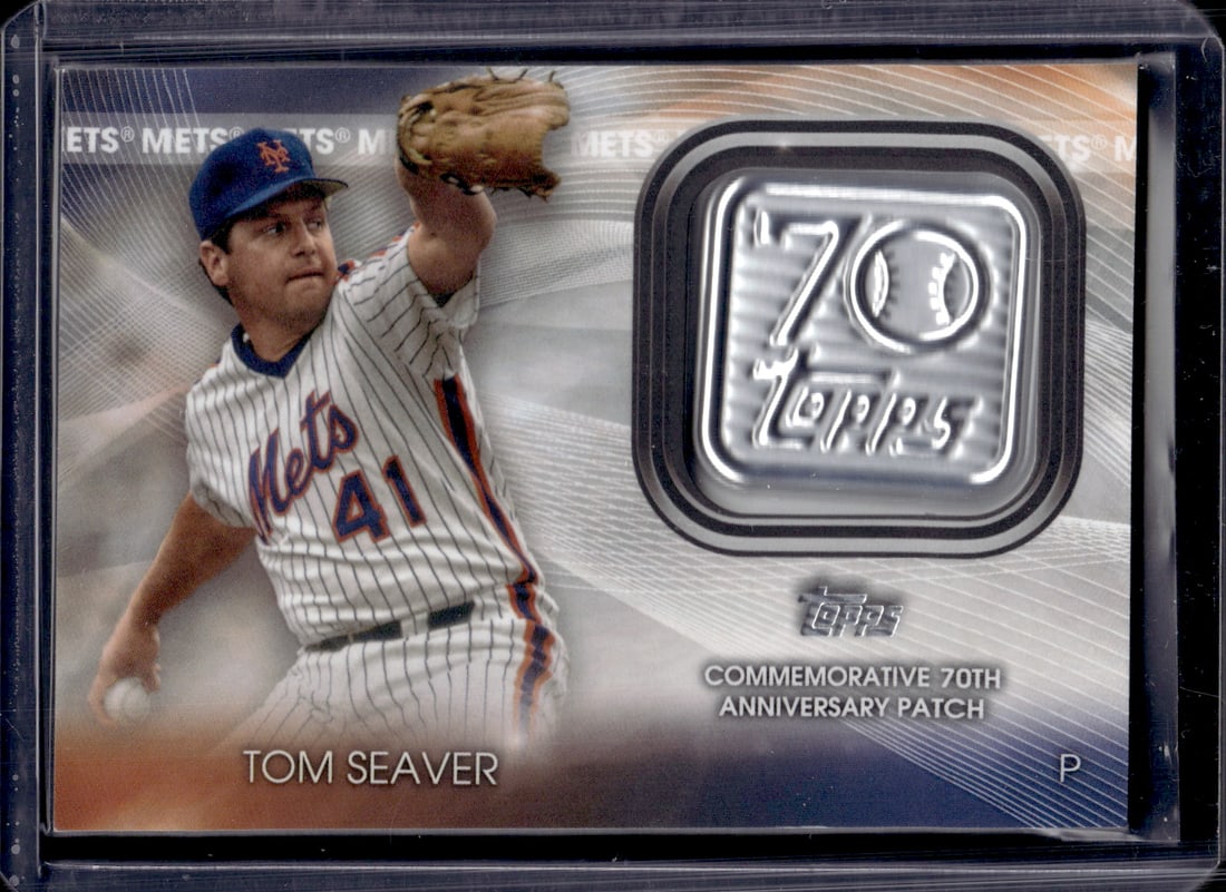 Tom Seaver Commemorative 70th Anniversary Patch 2021 Topps #T70P-TS Mets Baseball Card (1 of 2)