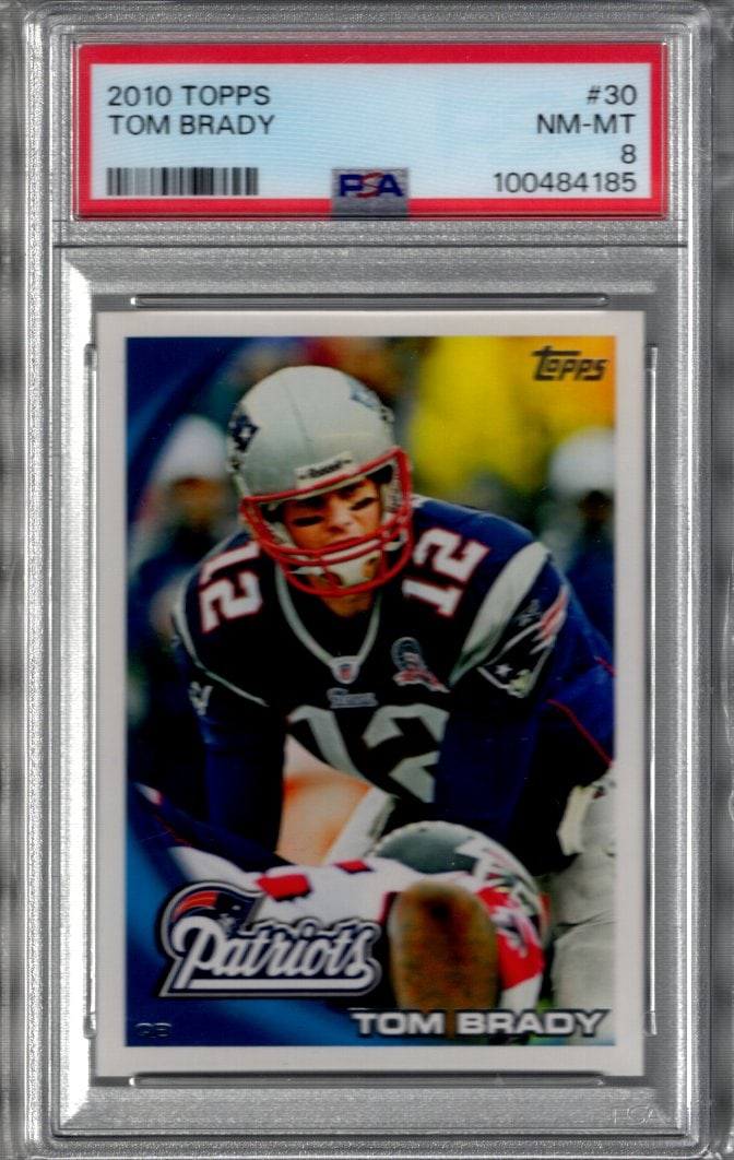 Tom Brady 2010 Topps #30 PSA 8 New England Patriots Football Card (1 of 2)