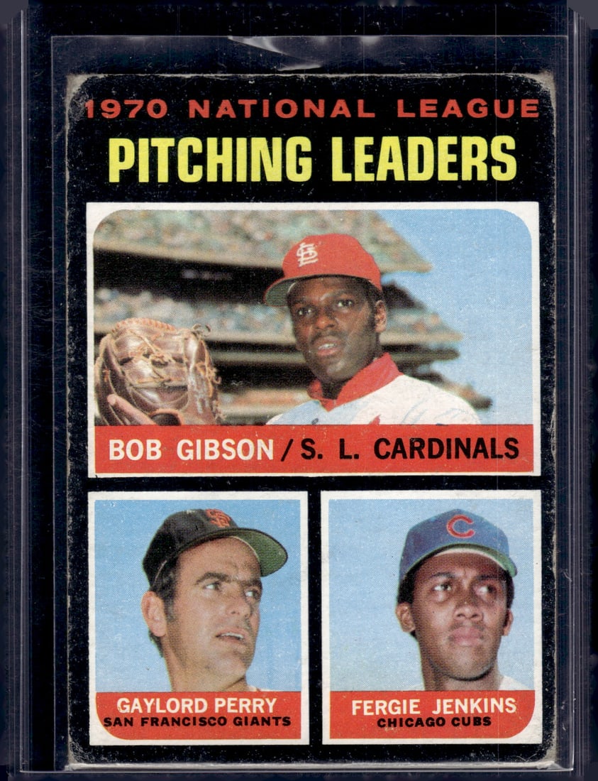 1970 NL Pitching Leaders Bob Gibson/Gaylord Perry/Fergie Jenkins 1971 Topps #70 Low Grade (1 of 1)