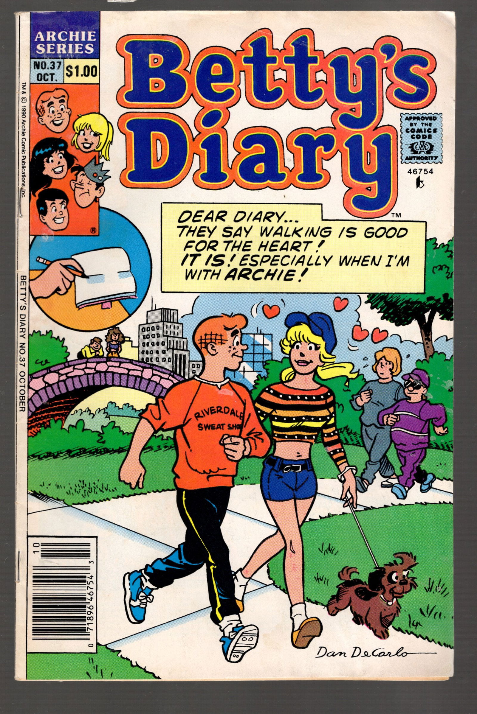 Betty's Diary Archie Series Comic Book 1990 Oct No 37 Vintage Comic Book Poor Condition (1 of 2)