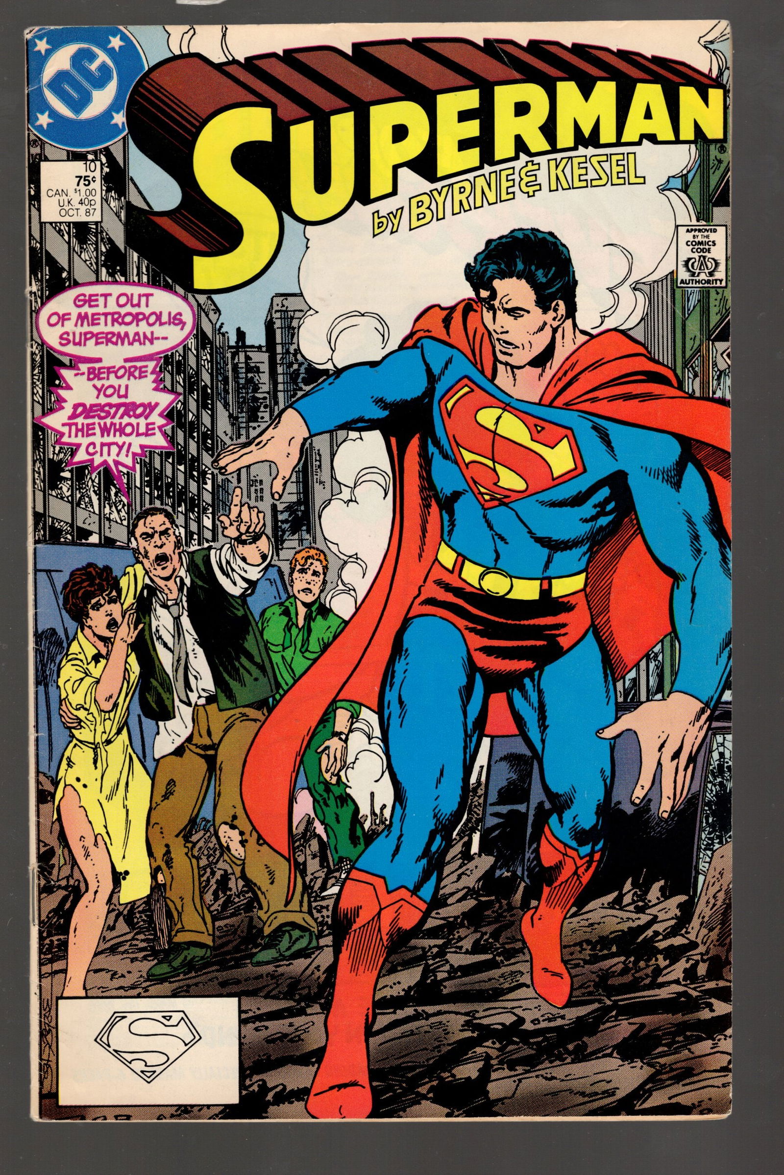 Superman Vintage DC Comic Book 1987 Oct No 10 in Fantastic Condition Get out of Metropolis Superman (1 of 2)