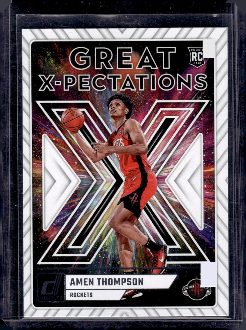 Amen Thompson Rookie Card Great X-Pectations 2023-24 Panini Donruss #14 Rockets NBA: Donruss Basketeball NBA Sports & Trading Cards, SP, SSP, NBA Championship & Hall of Fame Player Cards, Valuable Auction Memorabilia Lots Sold On Line, Sports Cards for Sale Near Me
