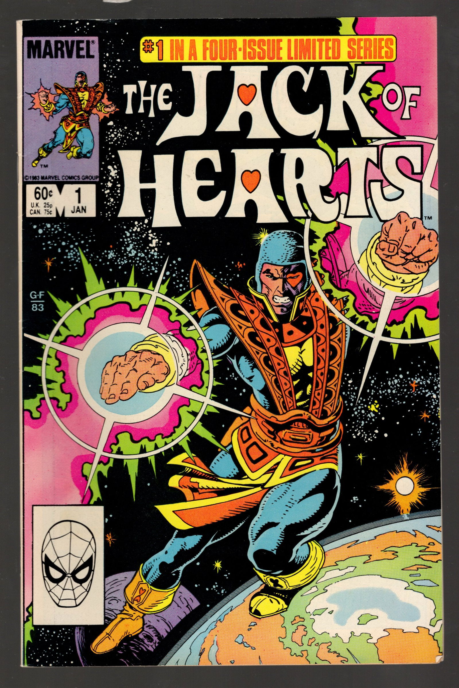 The Jack of Hearts Vintage Marvel Comic Book 1984 No 1 in a Limited Series of 4 Very High Grade (1 of 2)