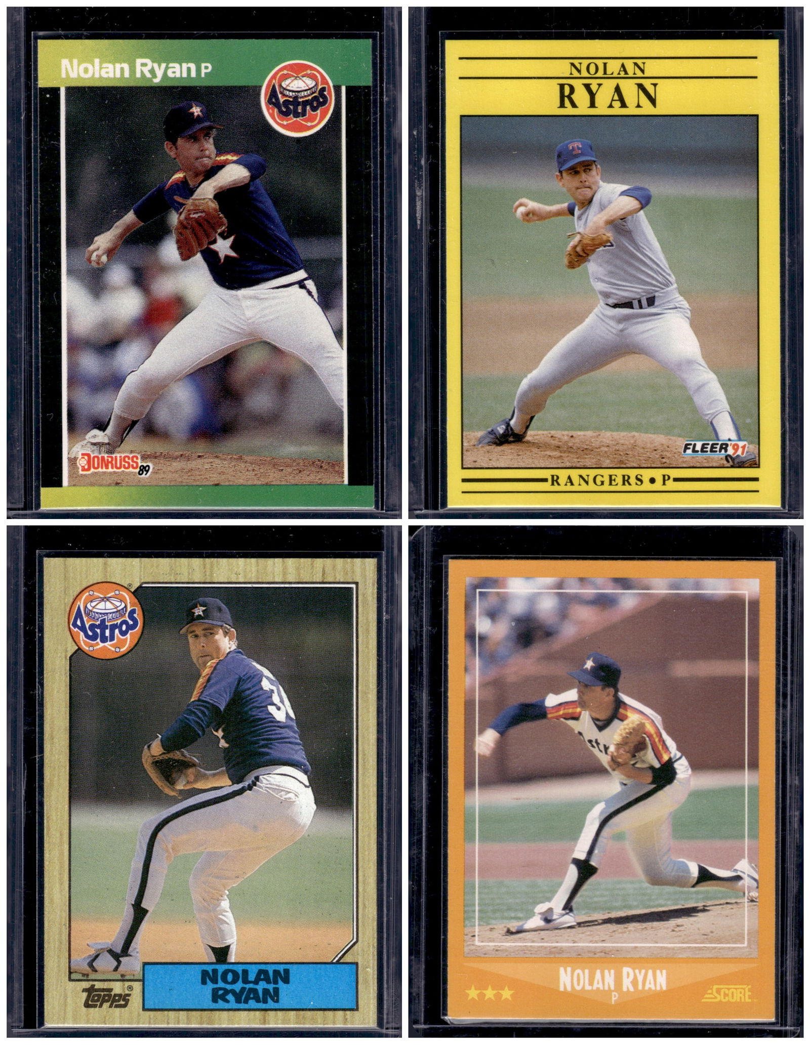 Lot of 4 Nolan Ryan Baseball Cards Late 80s & Early 90s All Different (1 of 1)