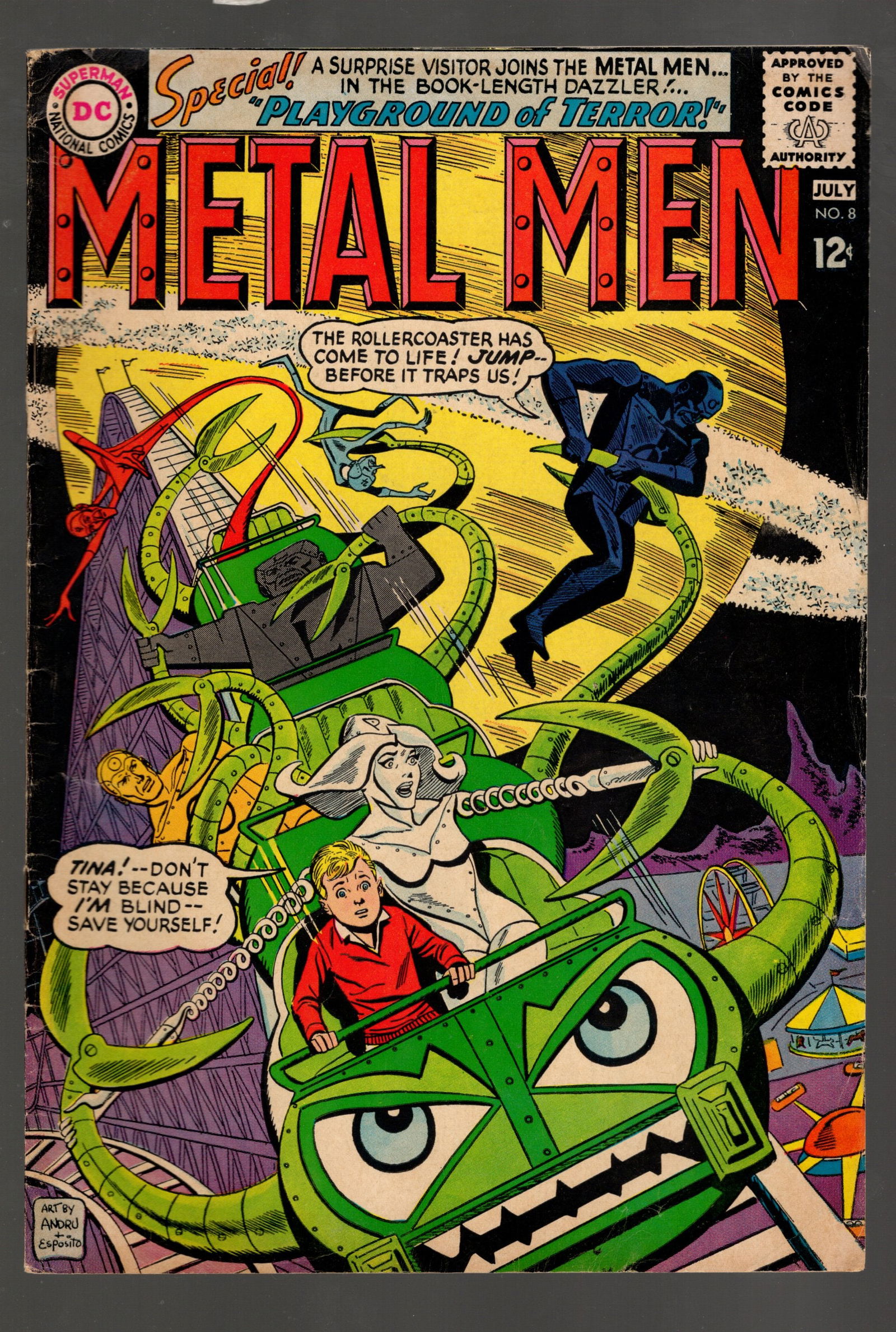 Metal Men Vintage Silver Age DC Comic Book 1964 July No 8 Playground of Terror Great Condition (1 of 2)
