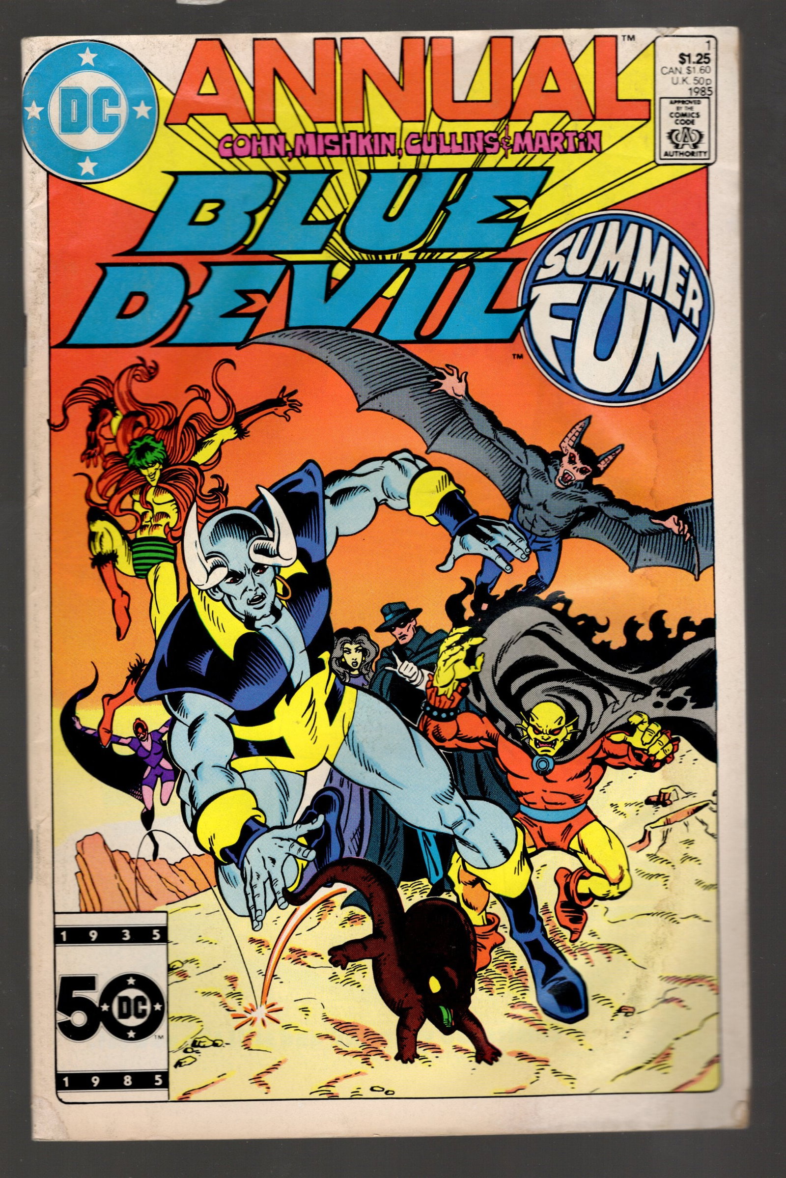 Blue Devil Annual Vintage DC Comic Book 1985 No 1 Demon Bat in Decent Condition (1 of 2)