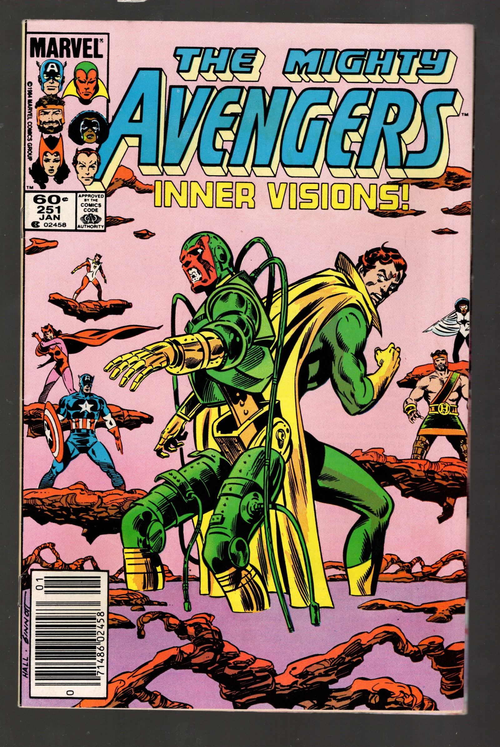 The Mighty Avengers Vintage Marvel Comic Book 1985 No 251 January, Inner Visions, High Grade (1 of 2)