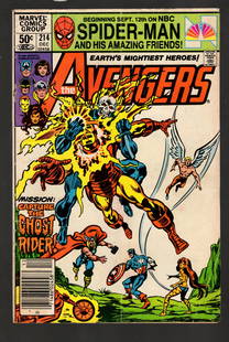The Avengers Vintage Marvel Comic Book 1981 No 214 Dec in Pretty Good Condition Capture Ghose Rider: All Comic Books come Bagged, Boarded, and Sleeved in a Hard PVC Top Loader, Shipping is a little more than baseball cards due to the cost of supplies, Super Heroes Collectibles, Auction Magazine Lots