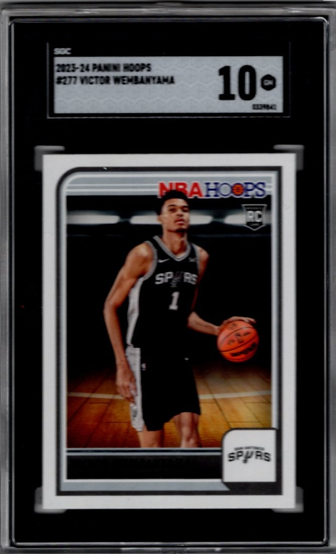 Victor Wembanyama Rookie Card 2023-24 Panini NBA Hoops #277 SGC 10 Spurs NBA (1 of 2)