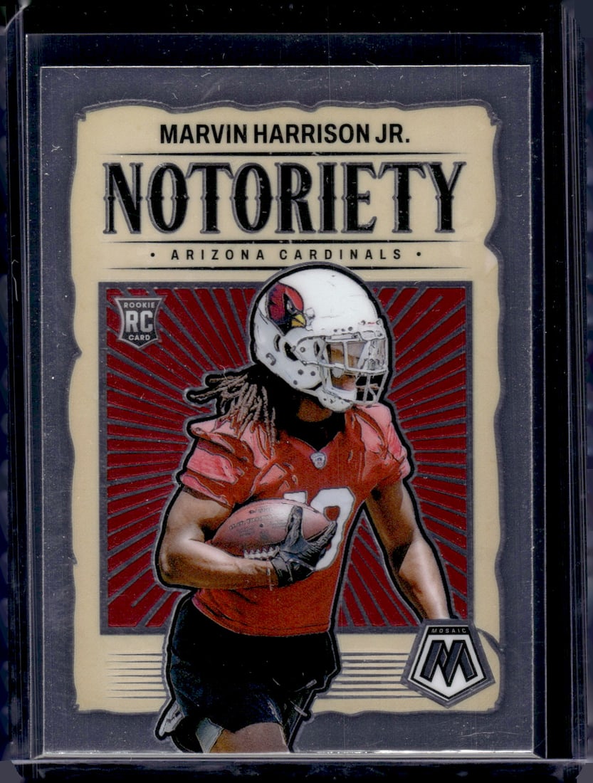 Marvin Harrison Jr. Rookie Card Notoriety 2024 Panini Mosaic #22 Arizona Cardinals (1 of 2)