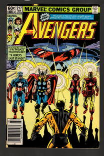 The Avengers Vintage Marvel Comic Book 1981 March No 217 in Beautiful Condition, Wasp & Yellowjacket: All Comic Books come Bagged, Boarded, and Sleeved in a Hard PVC Top Loader, Shipping is a little more than baseball cards due to the cost of supplies, Super Heroes Collectibles, Auction Magazine Lots