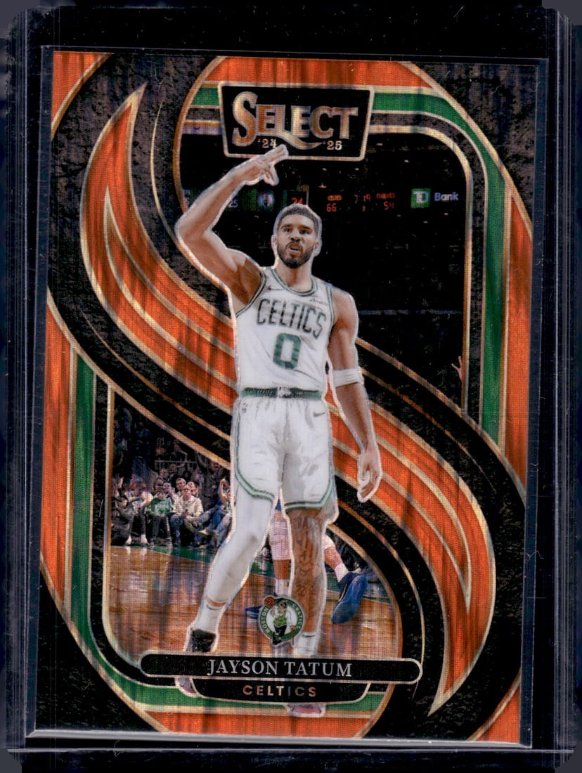 Jayson Tatum Orange Flash Prizm 2024-25 Panini Select #110 Boston Celtics (1 of 2)
