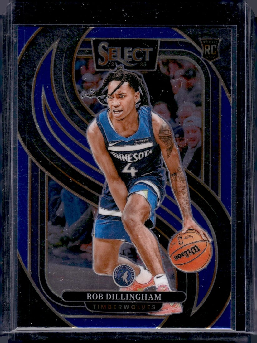 Rob Dillingham Rookie Card Premier Level 2024-25 Panini Select #187 Timberwolves (1 of 2)