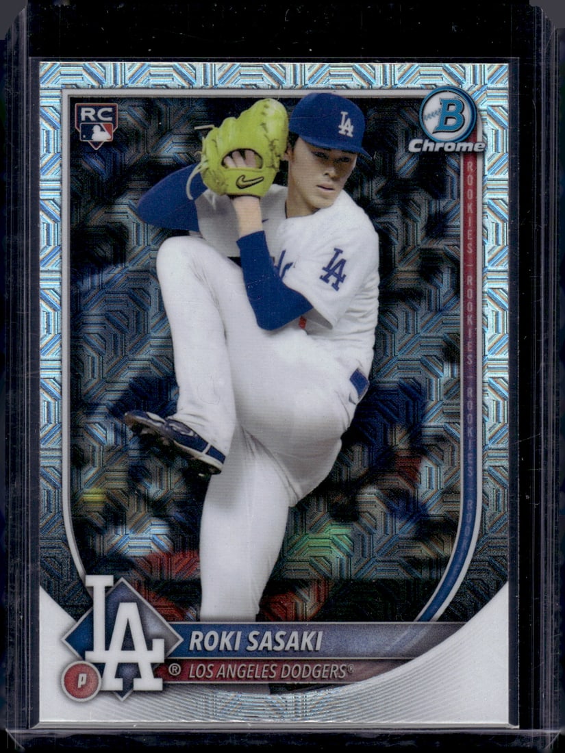 Roki Sasaki Rookie Card Mojo Refractor 2025 Bowman Chrome #12 Los Angeles Dodgers (1 of 2)