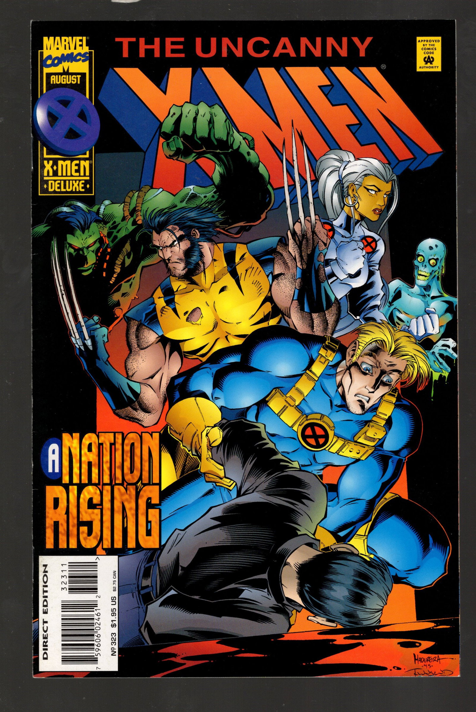 The Uncanny X-men Vintage Marvel Comic Book, August of 1995, #323, In Like New Condition, Wolverine (1 of 2)