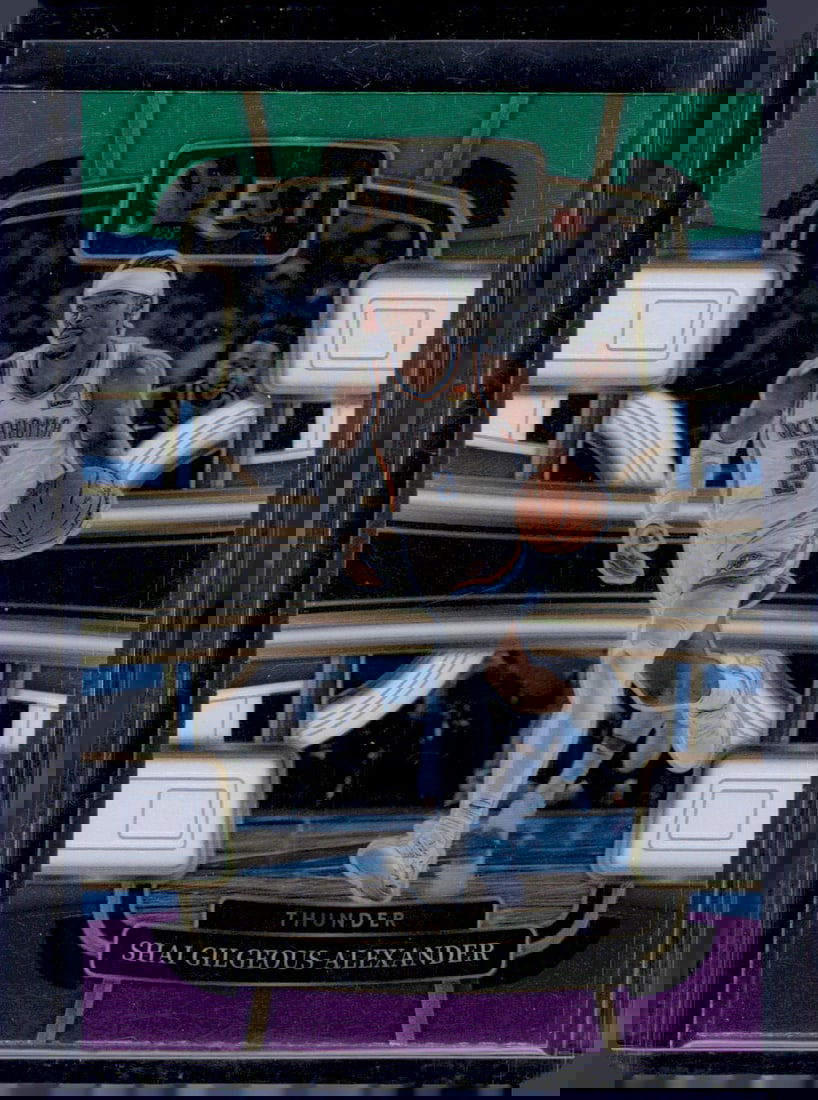 Shai Gilgeous-Alexander Green White Purple Prizm 2023-24 Panini Select #57 OKC Thunder (1 of 2)