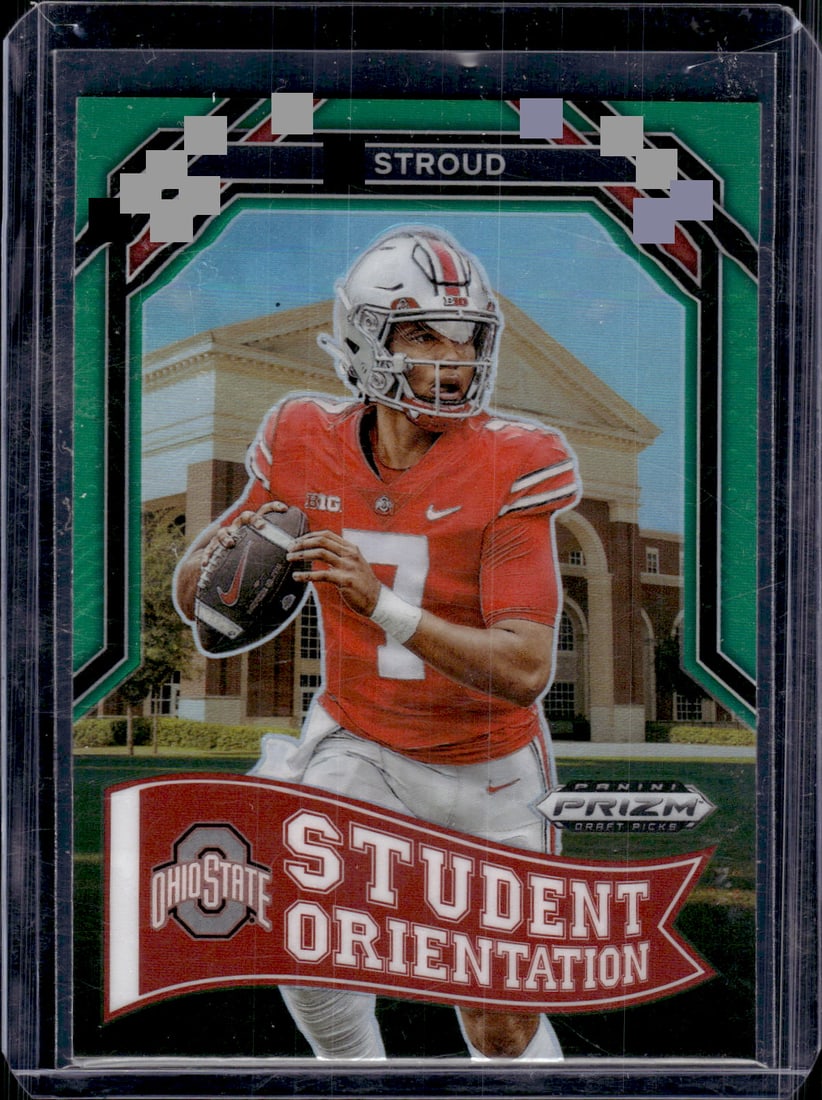 Cj Stroud Rookie Card Student Orientation Green Prizm 2023 Prizm Draft Picks #SO-2 OSU (1 of 2)