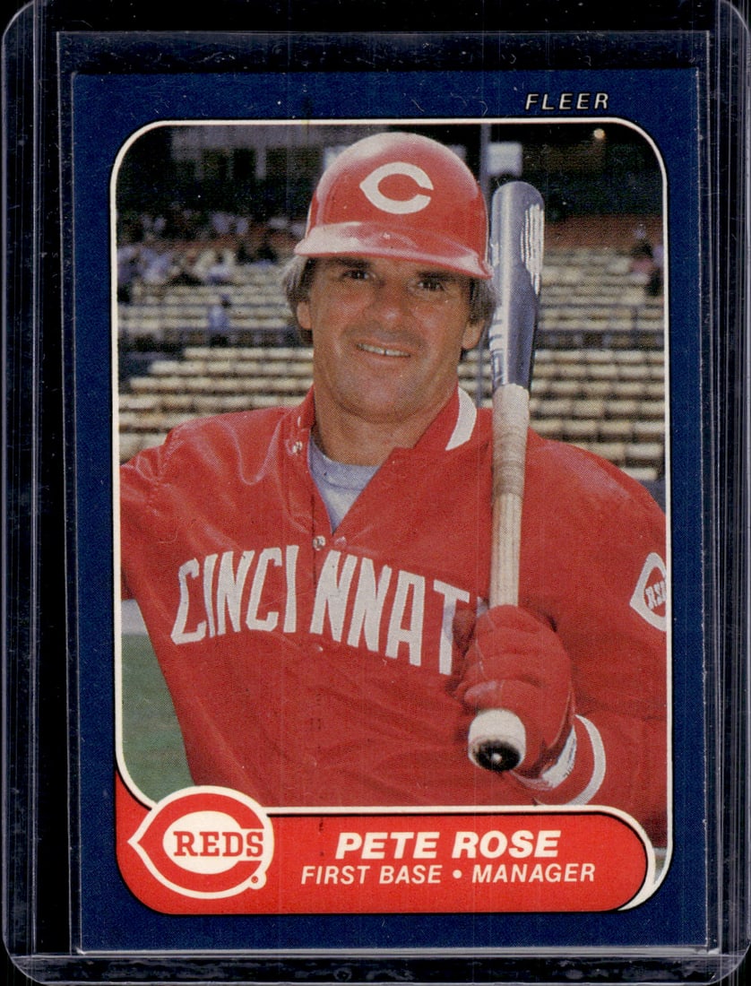 Pete Rose 1986 Fleer #191 Cincinnati Reds Baseball Card (1 of 2)