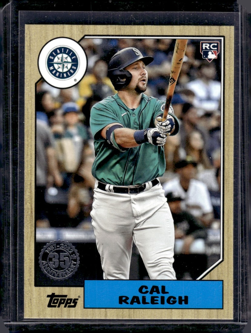 Cal Raleigh Rookie Card 35th Anniversary 2022 Topps #T87-72 Mariners Baseball Card: Topps Baseball MLB Trading & Sports Cards, Sports Cards for Sale Near Me, World Series & Hall of Fame Players Memorabilia, Refractors, X-Fractors, Numbered, SP, SSP, Valuable Auction Memorabilia Lots 