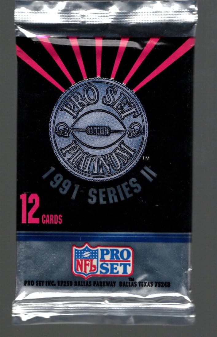 1991 Pro-Set PLATINUM SERIES 2 Football Retail Box Pack Football Cards Sports Cards: Pro-Set Vintage Football NFL Trading & Sports Cards, Old Sports Cards for Sale on Line, Super Bowl and Hall of Fame Players, Valuable Auction Lots for Sale On Line, Rookie Cards, Bo Jackson Super Bowl