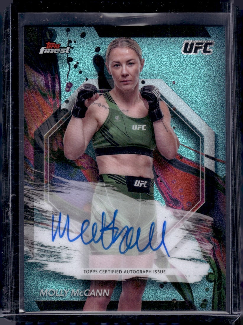Molly McCann Aqua Glitter Auto 2024 Topps Finest UFC #FA-MYM (1 of 2)