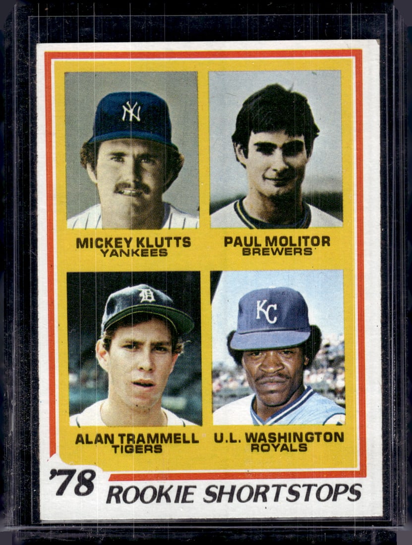 78 Rookie Shortstops Alan Trammell Paul Molitor 1978 Topps #707 Old Baseball Card (1 of 2)