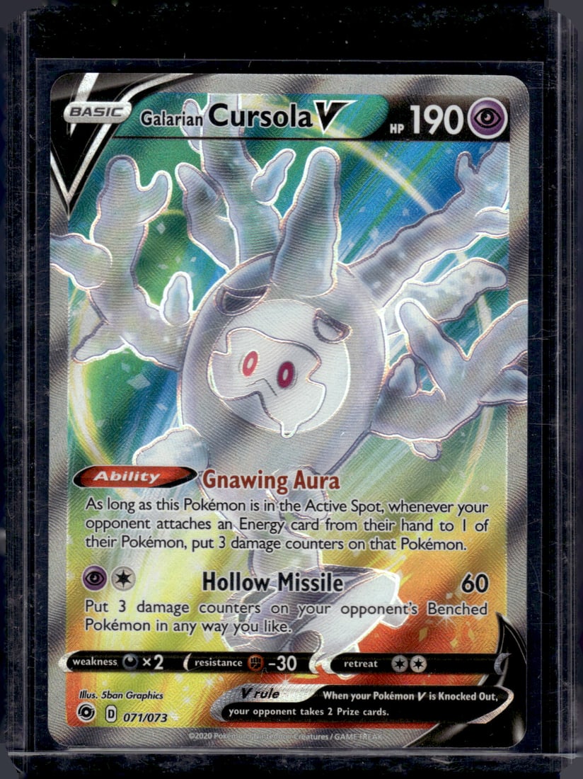 2020 Pokemon Champion's Path Galarian Cursola V Full Art #71 (1 of 2)