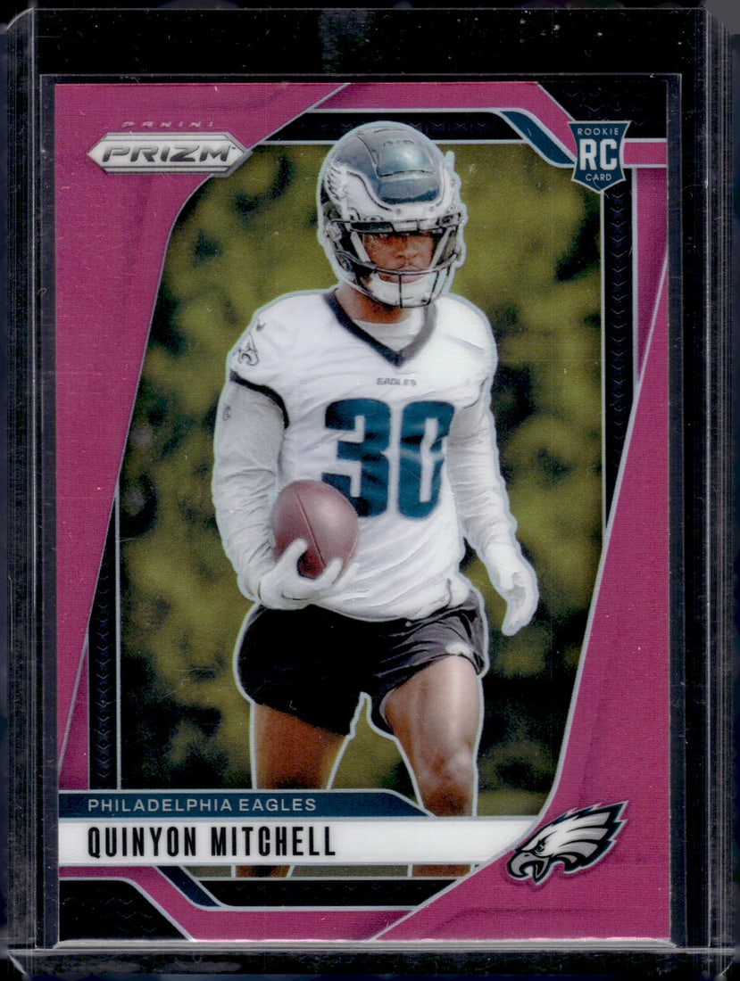 Quinyon Mitchell Rookie Card Pink Prizm 2024 Panini Prizm #381 Philadelphia Eagles (1 of 2)