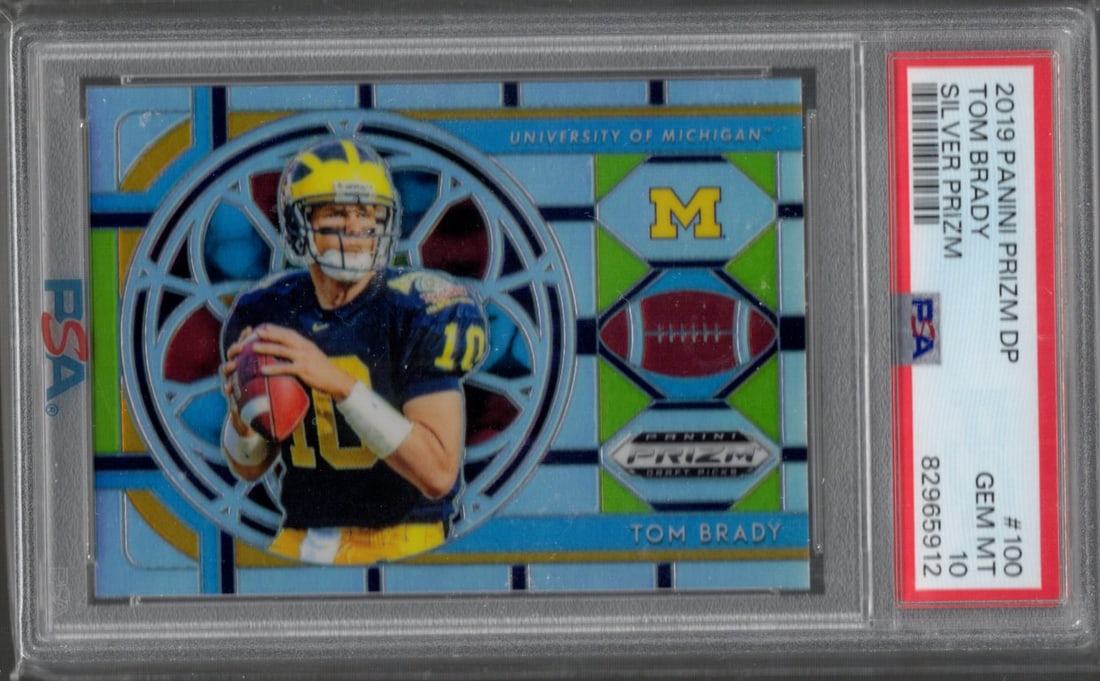Tom Brady Stained Glass Silver Prizm 2019 Prizm Draft Picks #100 PSA 10 POP 23!! (1 of 2)