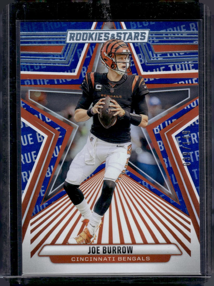 Joe Burrow True Blue /149 2024 Panini Rookies & Stars #20 Bengals Football Card: Panini Select, Prizm, Mosaic, Contenders, Zenith, Phoenix, Illusions, Absolute, Rookie NFL Sports Trading Cards, SP, SSP, Cards, Football Cards for Sale Near Me, Superbowl & Hall of Fame Player Cards,
