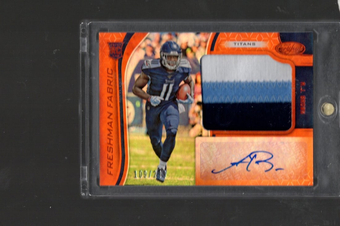 Aj Brown Rookie Patch Auto Orange /299 2019 Panini Certified #209 Titans, Eagles (1 of 2)