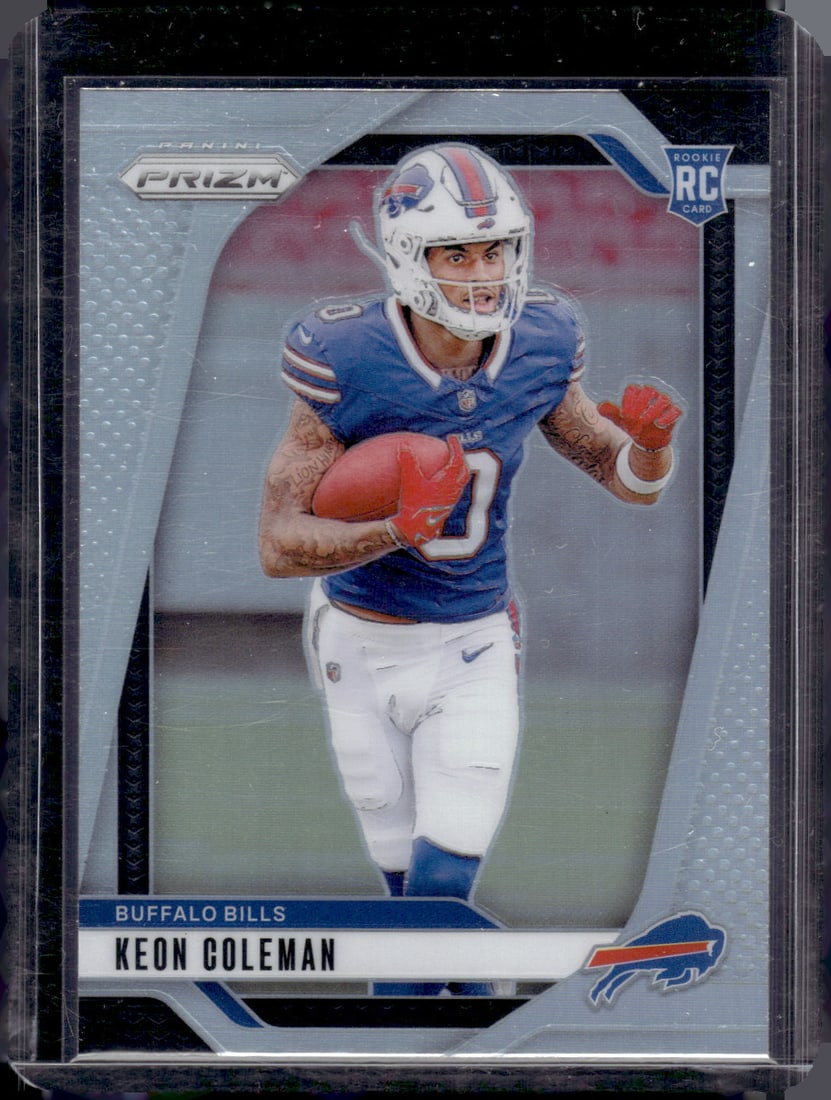 Keon Coleman Rookie Card Silver Prizm 2024 Panini Prizm #362 Buffalo Bills: Panini Select, Prizm, Mosaic, Contenders, Zenith, Phoenix, Illusions, Absolute, Rookie NFL Sports Trading Cards, SP, SSP, Cards, Football Cards for Sale Near Me, Superbowl & Hall of Fame Player Cards,