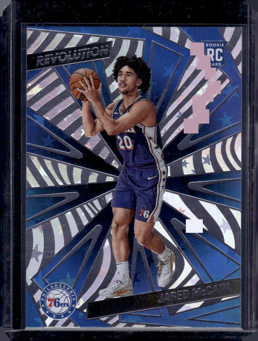 Jared McCain Rookie Card Astro 2024-25 Panini Revolution #124 76ers: Panini Select, Prizm, Mosaic, Contenders, Revolution, Phoenix, NBA Hoops, Rookie NFL Sports Trading Cards, Silver, SP, SSP, Wave Prizms, Numbered Cards, Basketball sports Cards for Sale Near Me, NBA C