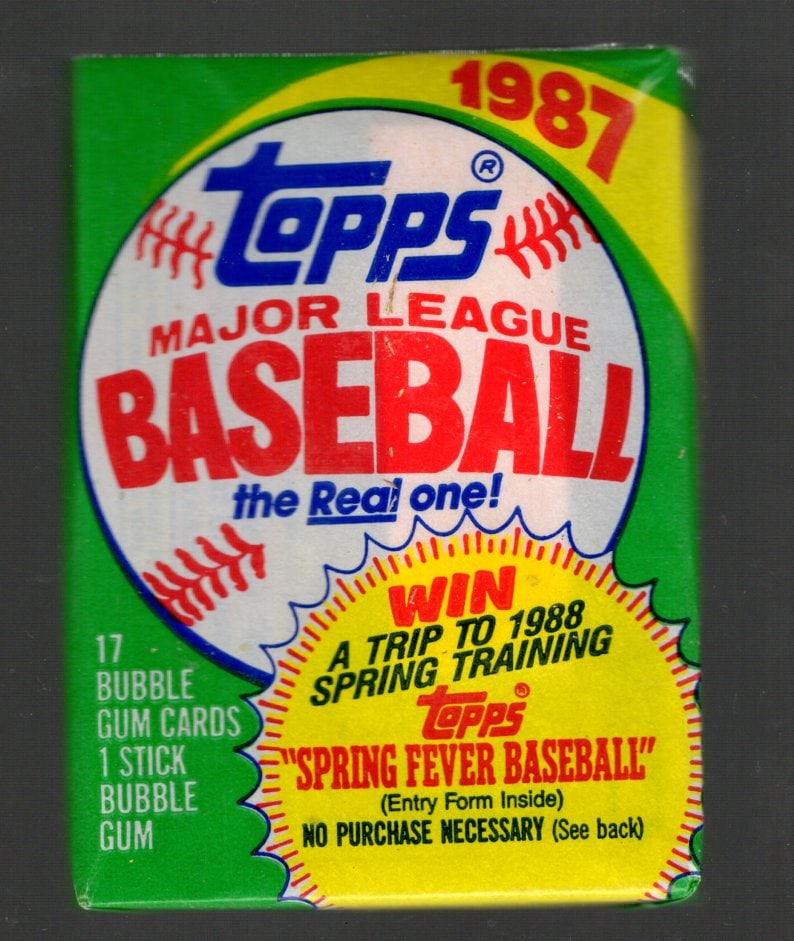 1987 Topps Series 1 Vintage Baseball Cards Retail Box Wax Pack Sports Card: Topps Vintage Rookie Basseball MLB Trading & Sports Cards, Rookie Cards Barry Bonds, Old Baseball and Sports Cards For Sale Near Me, World Series Players, Hall of Fame Stars, Nolan Ryan & Mark McGwire