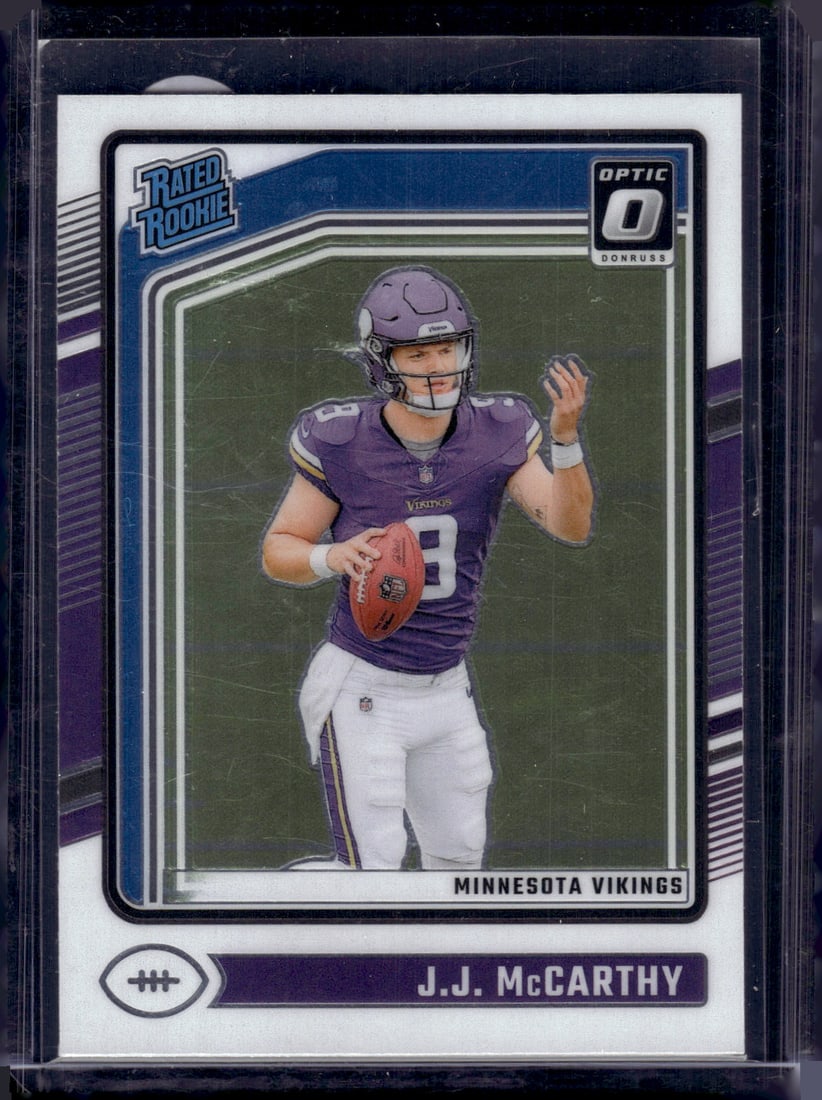 JJ McCarthy Rookie Card 2024 Donruss Optic #235 Minnesota Vikings: Donruss Optic Football NLF Trading & Sports Cards, Sports Cards for Sale Near Me, Valuable Memorabilia Auction Lots Sold On Line, SP, SSP