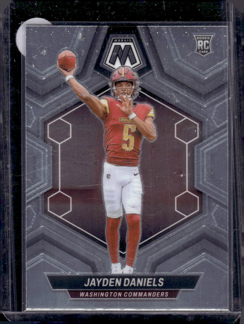Jayden Daniels Rookie Card 2024 Panini Mosaic #302 Washington Commanders: Panini Select, Prizm, Mosaic, Contenders, Zenith, Phoenix, Illusions, Absolute, Rookie NFL Sports Trading Cards, SP, SSP, Cards, Football Cards for Sale Near Me, Superbowl & Hall of Fame Player Cards,