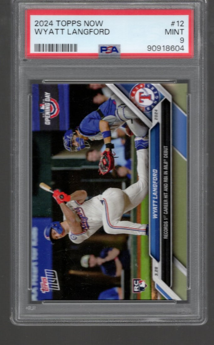 Wyatt Langford Rookie Card 2024 Topps Now #12 PSA 9 Texas Rangers (1 of 2)