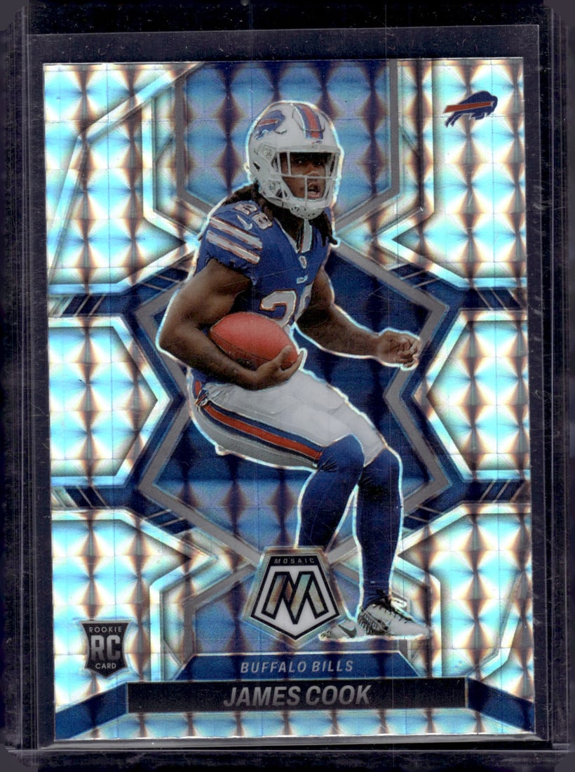 James Cook Rookie Card Silver Mosaic Prizm 2022 Panini Mosaic #309 Buffalo Bills (1 of 2)